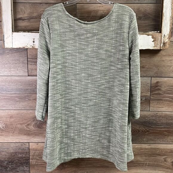 MIRROR IMAGE Womens Woven Gray White Knit Pullover 3/4 Sleeve Size Large - Picture 7 of 8